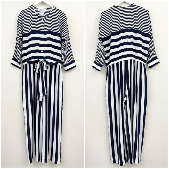 Mollie Parnis Pants - Mollie Parnis Neiman Marcus Vintage Striped Jumpsuit